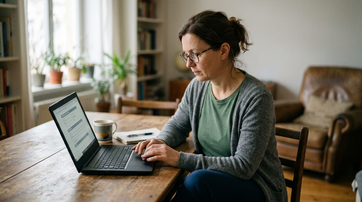 Filling out a caregiver job application